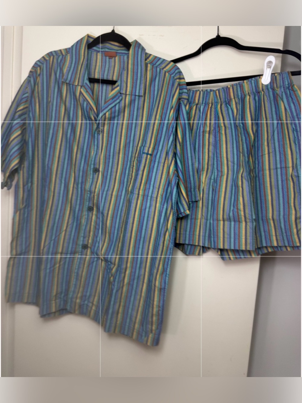 Missoni Italy Multicolor Striped Shirt/Shorts Men’s Vintage Lounge Set Sz 54/XL?